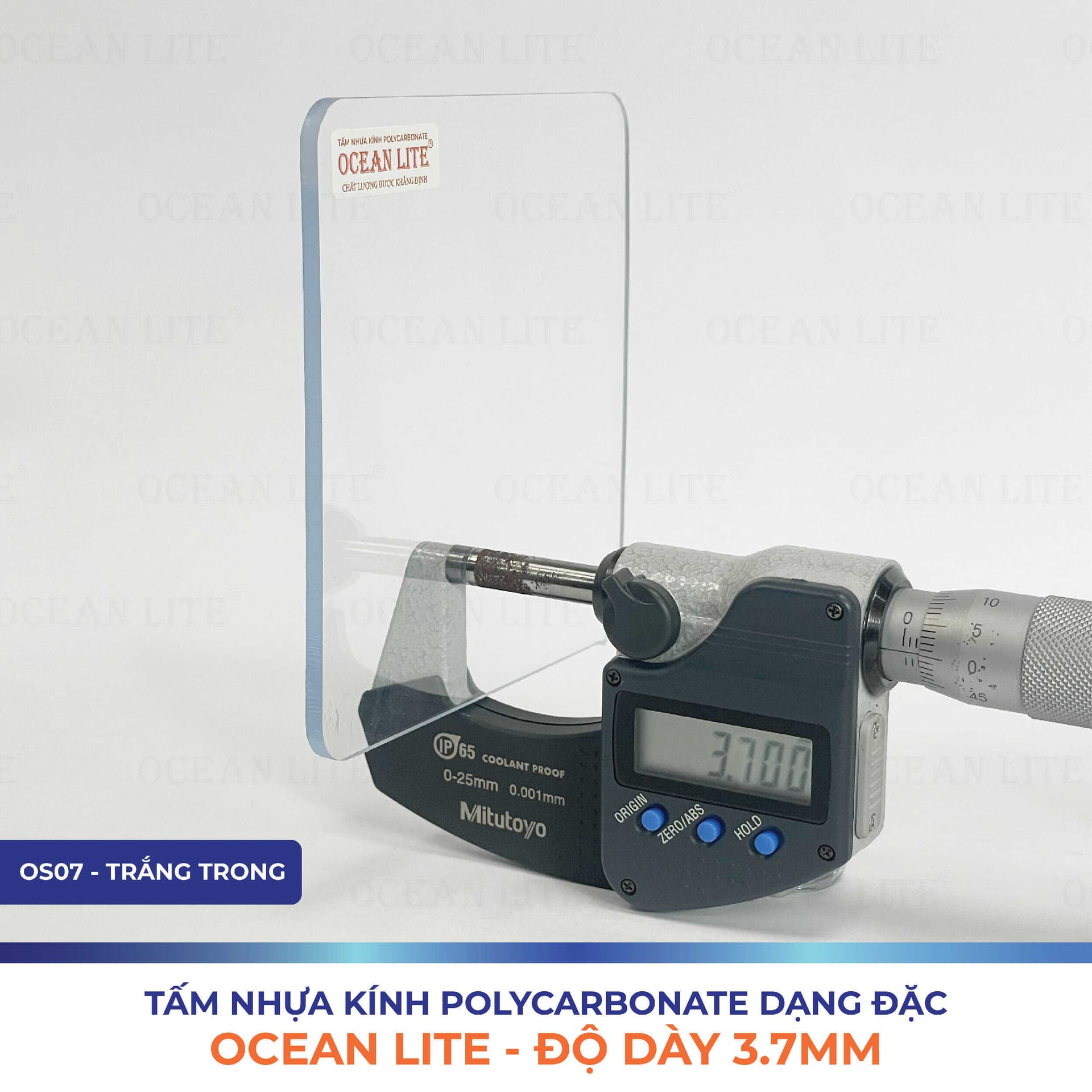 Tấm Polycarbonate Đặc Ruột 3.7MM Ocean Lite