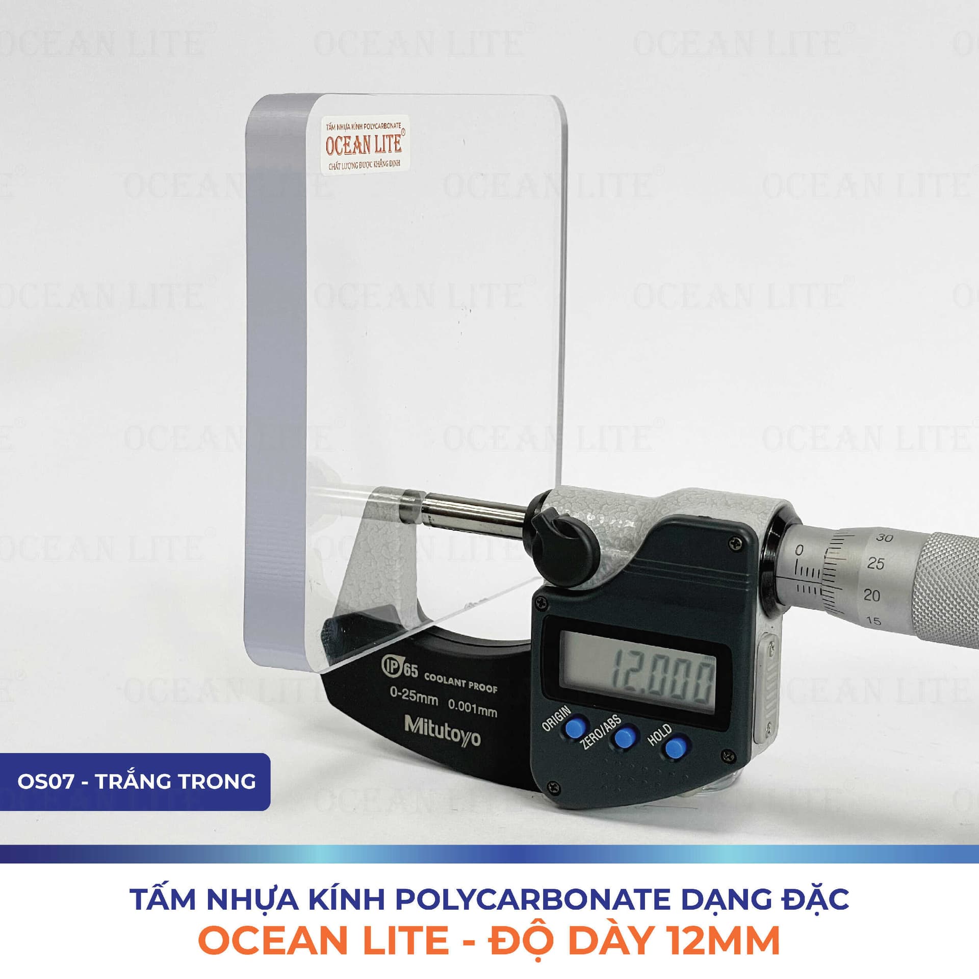 Tấm Polycarbonate Đặc Ruột 12MM Ocean Lite