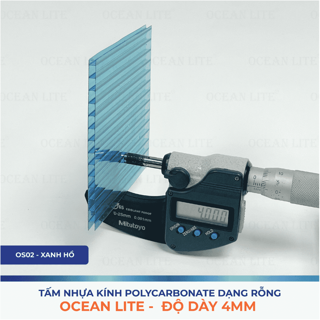 Tấm Polycarbonate Rỗng Ruột 4.0MM Super Wave