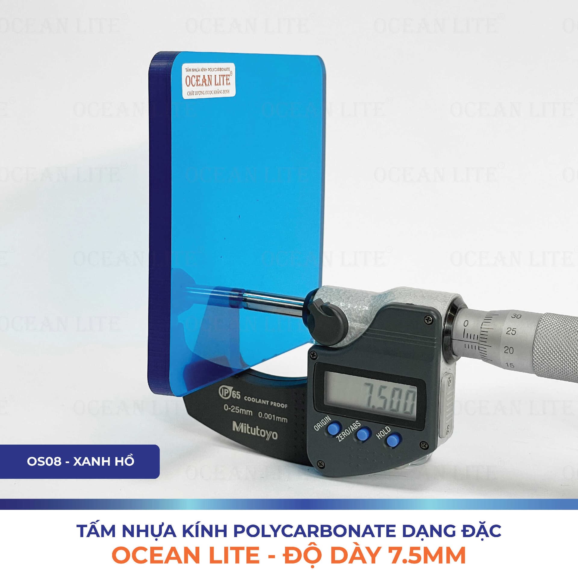Tấm Polycarbonate Đặc Ruột 7.5MM Ocean Lite