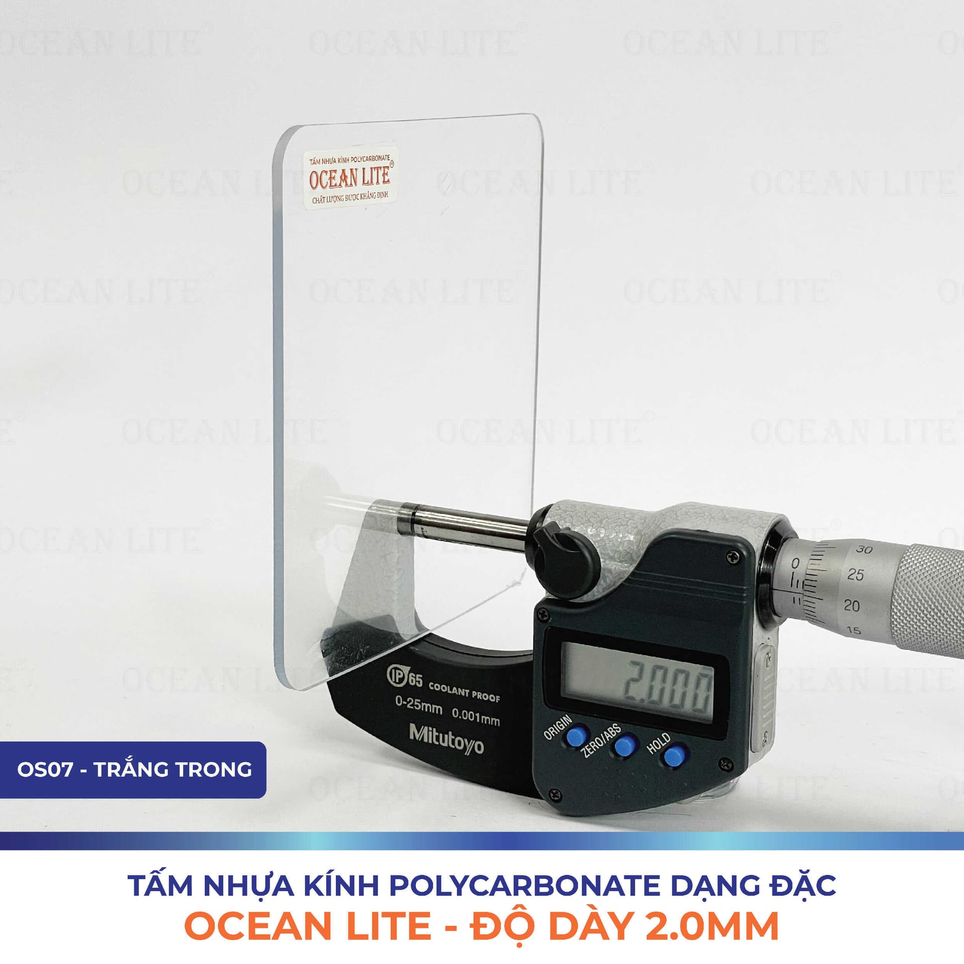 Tấm Polycarbonate Đặc Ruột 2.0MM Ocean Lite