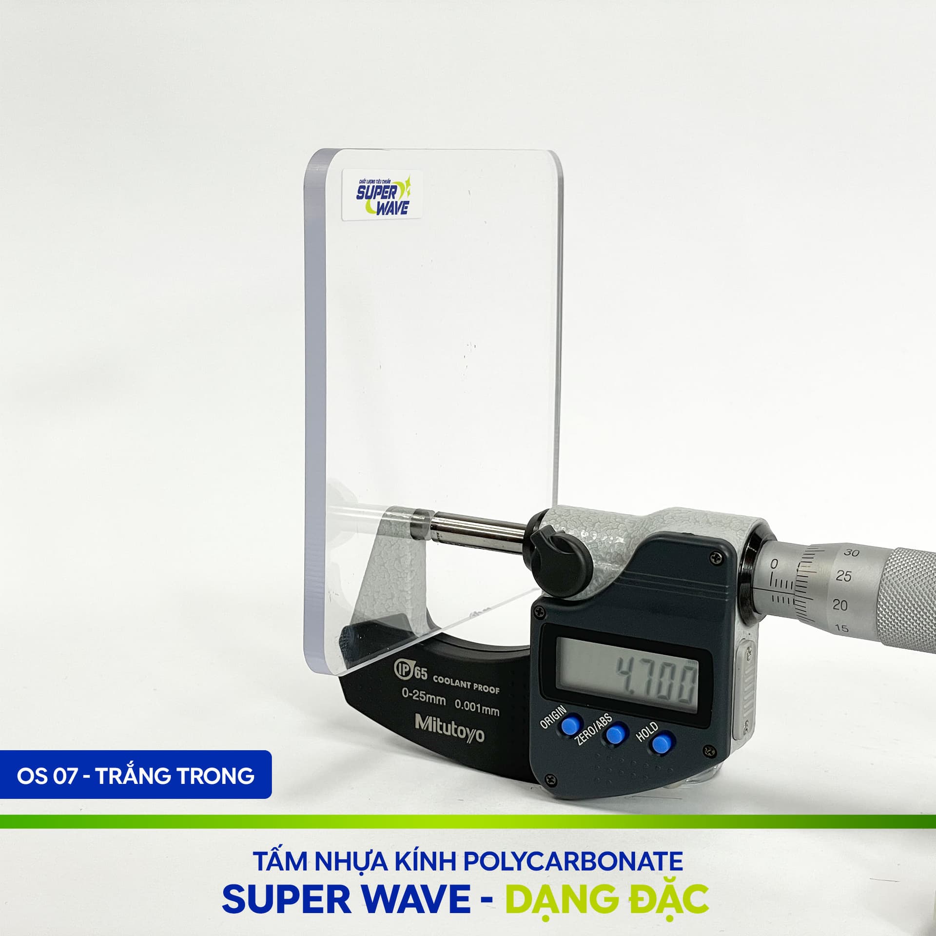 Tấm Polycarbonate Đặc Ruột 4.7MM Super Wave