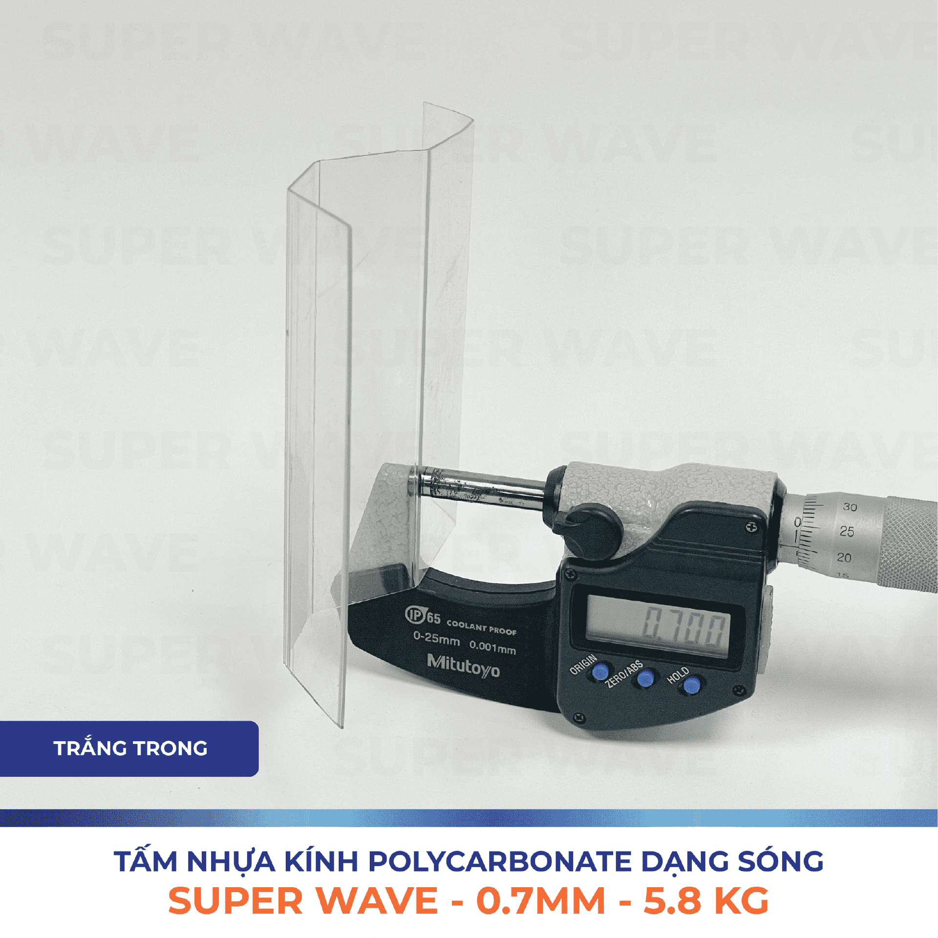 Tấm Polycarbonate Dạng Sóng 0.7MM Super Wave