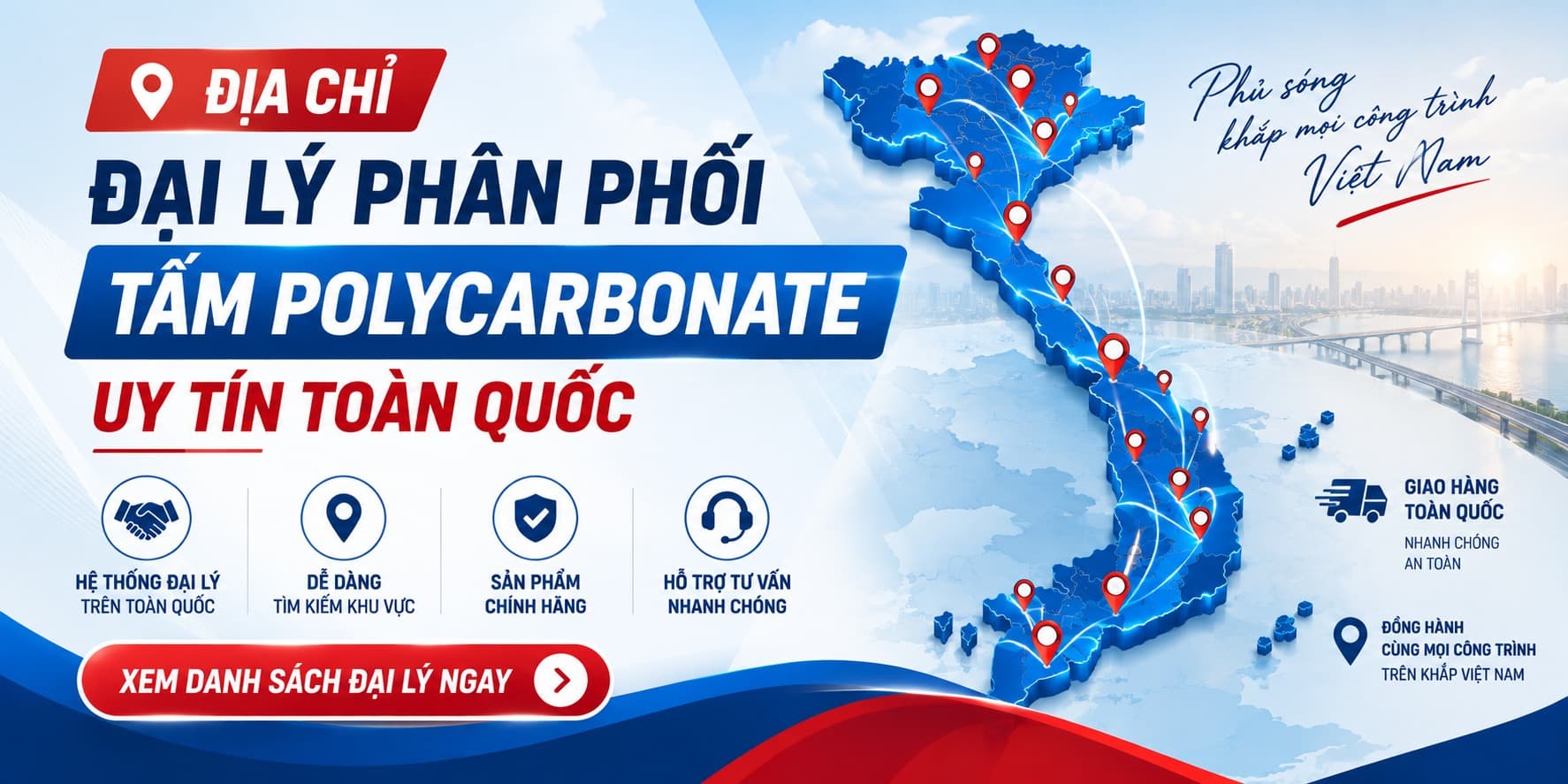 Địa Chỉ Đại Lý Phân Phối Tấm Polycarbonate Uy Tín Toàn Quốc