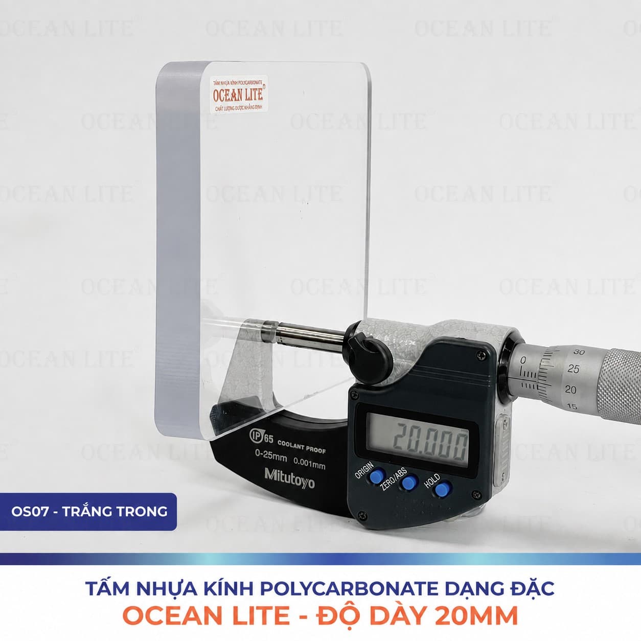 Tấm Polycarbonate Đặc Ruột 20MM Ocean Lite