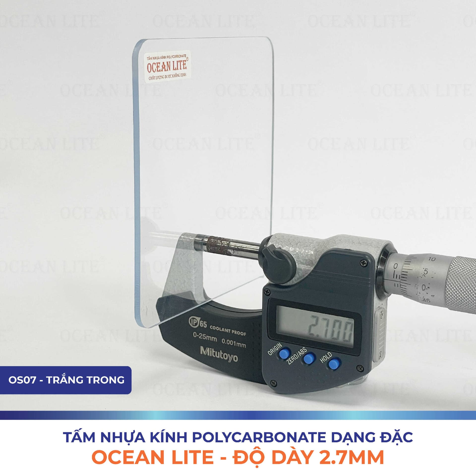 Tấm Polycarbonate Đặc Ruột 2.7MM Ocean Lite